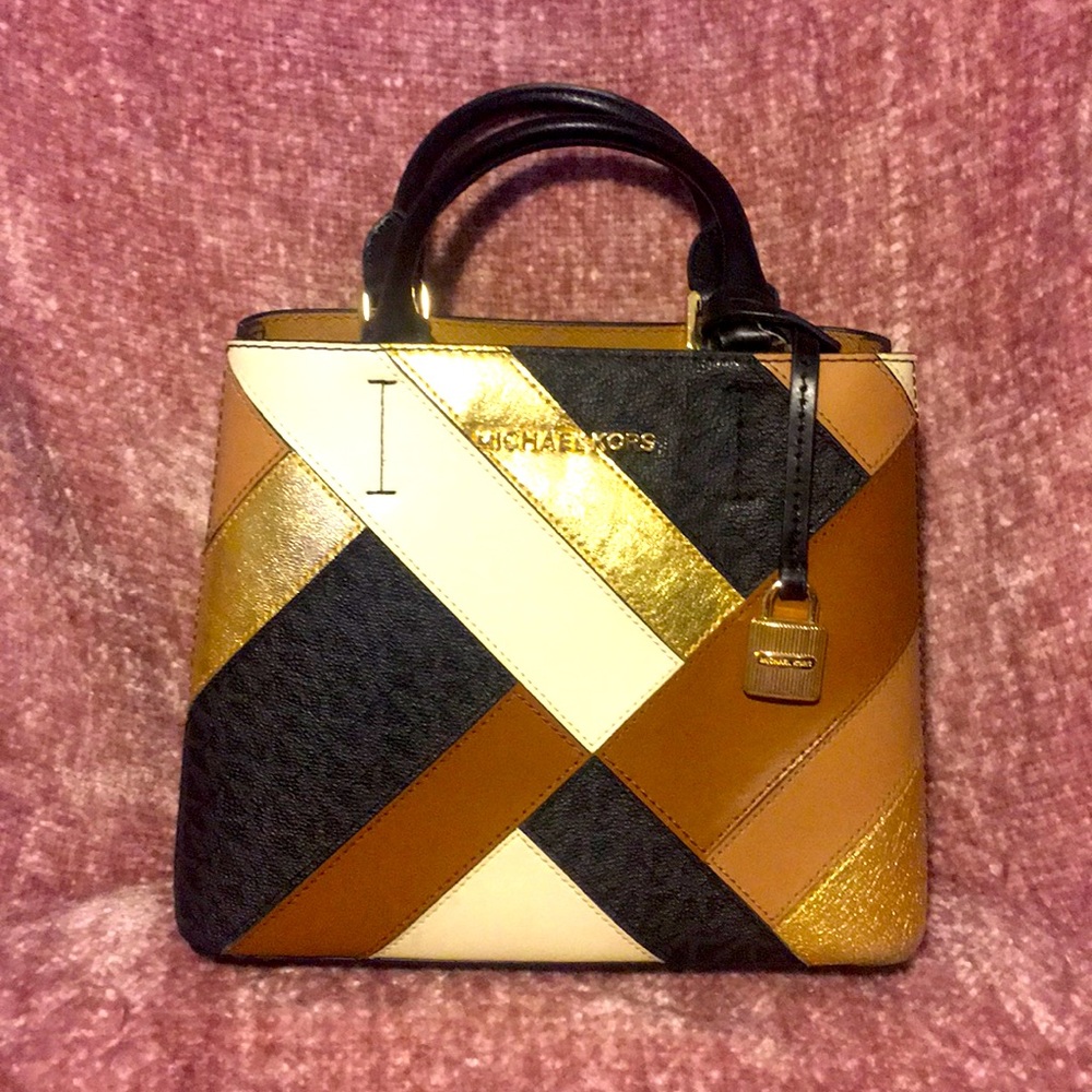 Micheal Kors- Metallic, MK Monogram Patchwork Bag
